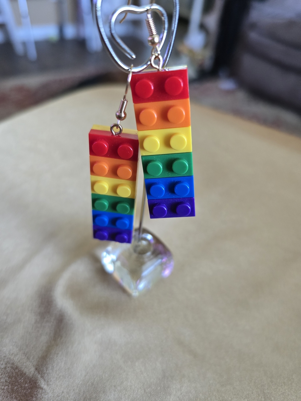 Lego Rainbow Block Drop Earrings